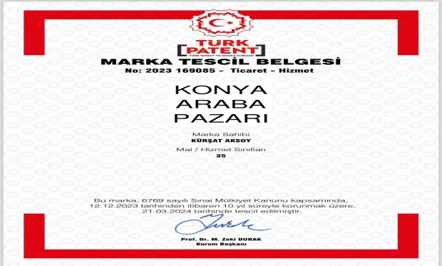 MARKAMIZ TESCİLLENDİ..